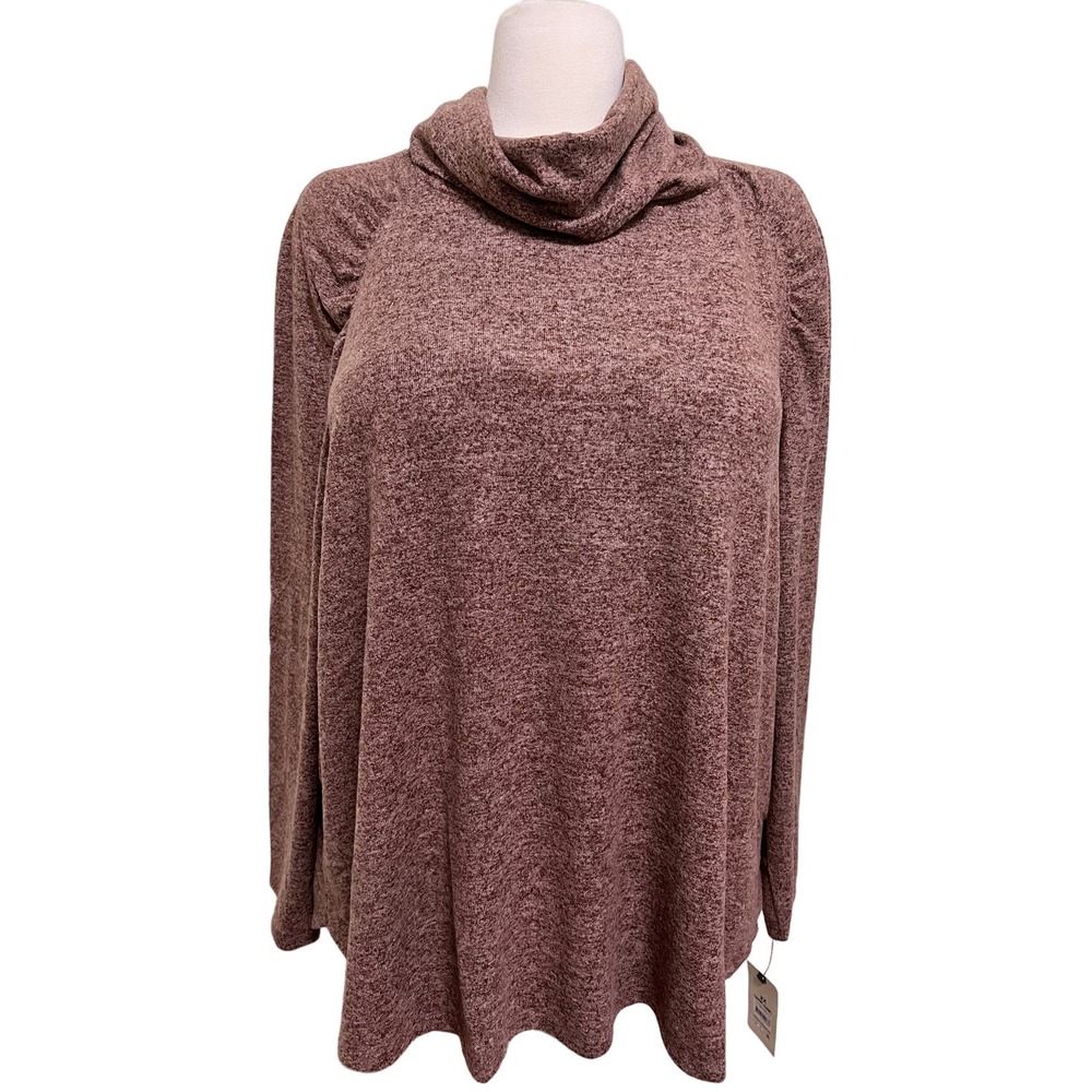 Plus Size 2X Cowl Neck Ruched Top NWT